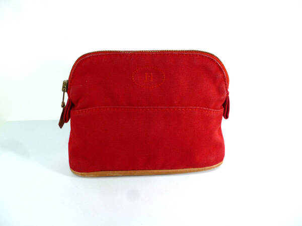 良品★HERMES/エルメス★ボリード★ボリードポーチ16★小物入れ★赤