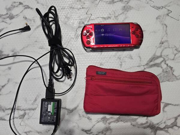 Sony PlayStation Portable PSP-3000シリーズ 赤 ゲームソフト9本付