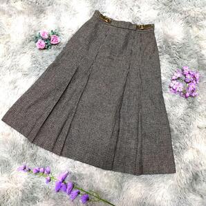 【J.PRESS】千鳥柄スカート☆Aライン☆ひざ丈☆グレー☆オンワード樫山☆ジェイプレス☆チェック柄☆千鳥格子☆ボトムス☆レディース