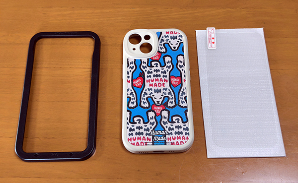 送料込み iPhone 14 ソフト ケース HUMAN MADE 耐衝撃 カバー ガラスフィルム 全面保護 液晶保護 強化ガラス フルカバー Apple