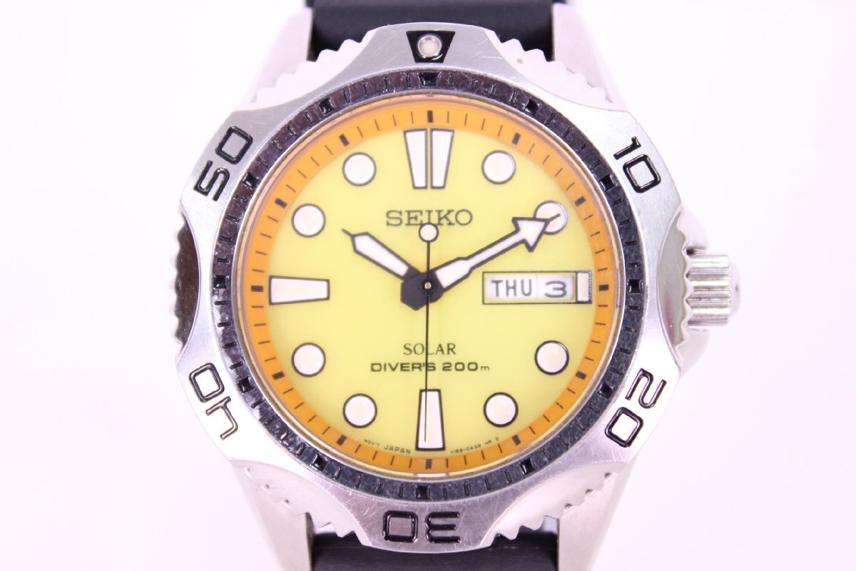 未使用に近いSEIKO セイコー ソーラー V158-0BA0 メンズ 腕時計