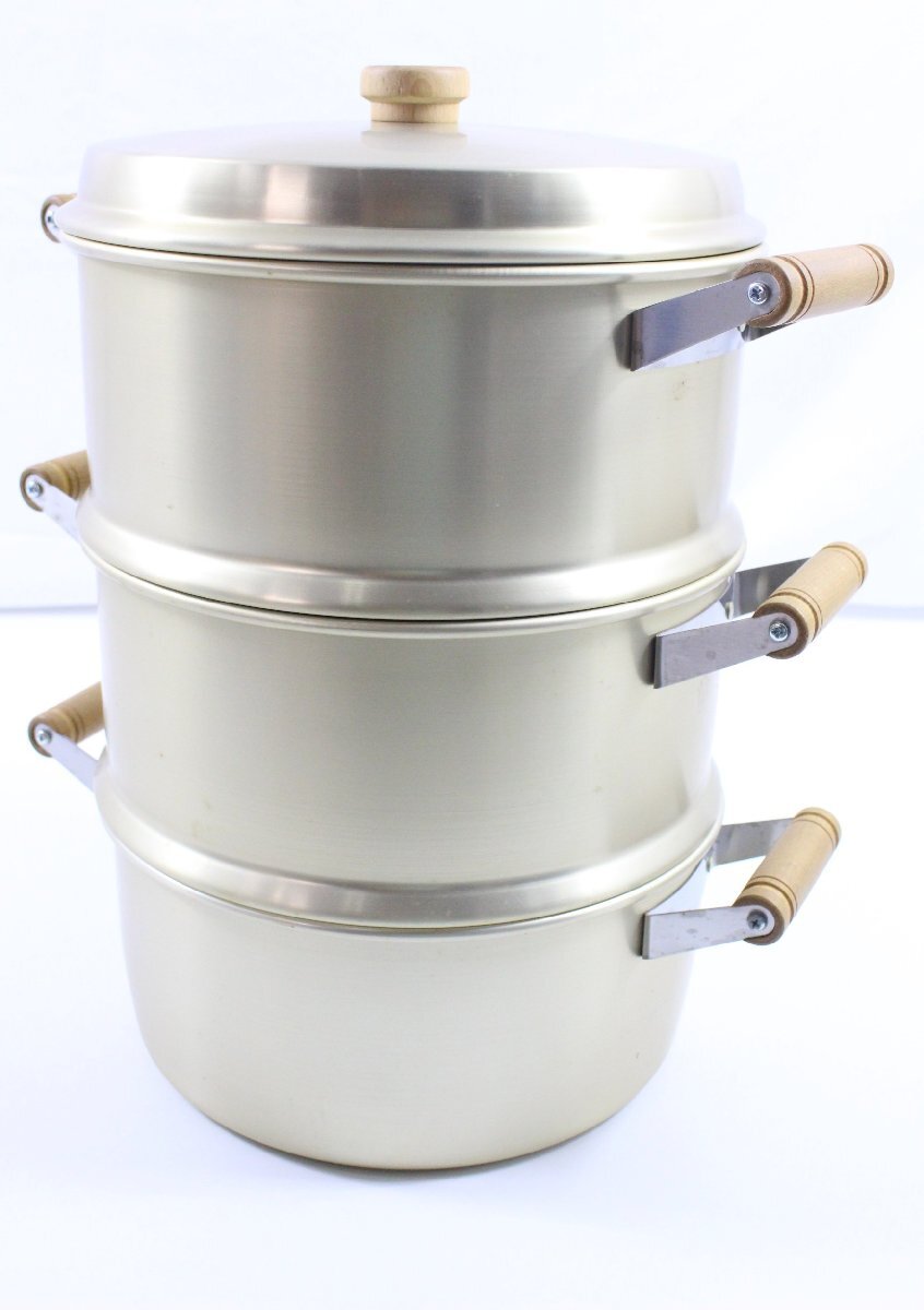 Amazon | Hcooker 3層キッチンウッドスチーマー付きダブル