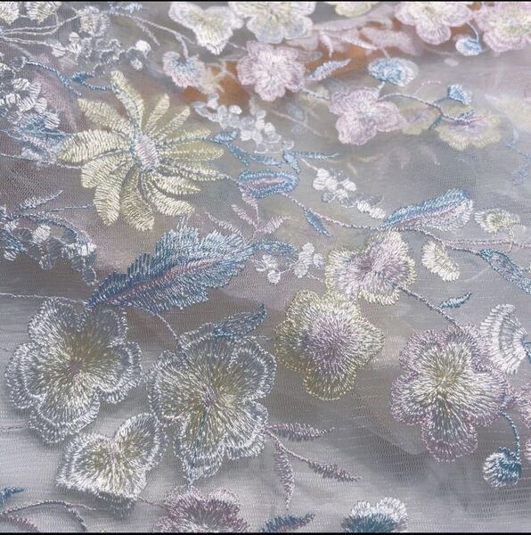s938 新作 約100cm*100cm 大判 光沢 生地 刺繍 上品