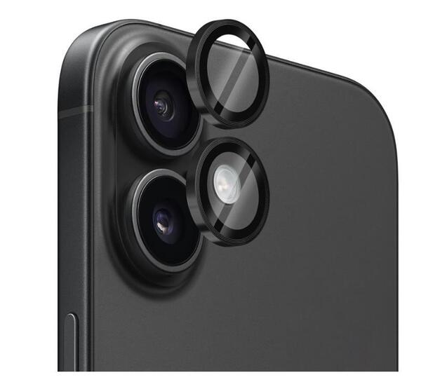 iphone16 / iphone 16Plus カメラカバー カメラフィルム レンズ 保護フィルム 薄型 強化ガラス 耐衝撃 独立型 アルミ合金 ブラック