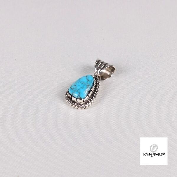 インディアンジュエリー ケビン・ラモーン ローンマウンテン ターコイズ シルバーペンダントトップ STERLING シルバー アクセサリー