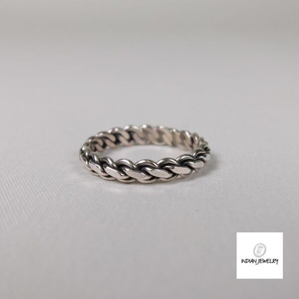 15号/INDIAN JEWELRY/リング/STERLING/編み込み/リング/ネイティブジュエリー