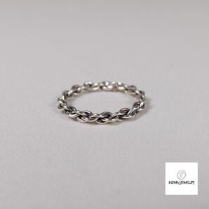 【17号】INDIAN JEWELRY/リング/STERLING/編み込み/リング/ネイティブジュエリー