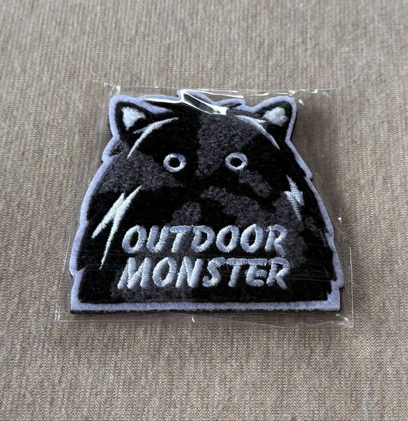 新品未開封 OUTDOOR MONSTER × VENTLAX もふもふワッペン ブラック 黒 アウトドアモンスター ベルクロ モフモフワッペン