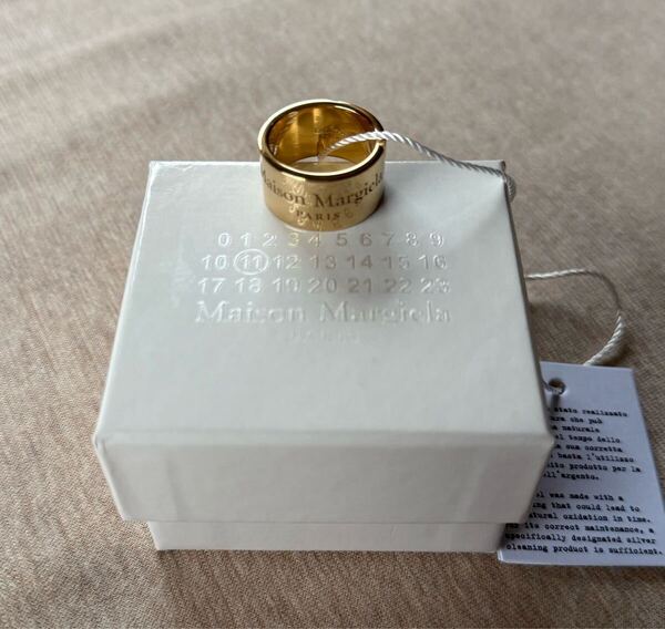 6新品52%of メゾンマルジェラ ブランドロゴ リング 指輪 イエローゴールド シルバー製 アクセサリー 23SS 16号 Maison Margiela 11 メンズ
