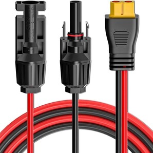 Cleqee ソーラーコネクター XT60アダプターケーブル 12AWG 300V 3M 延長ワイヤー ソーラー充電 チャージケーブル バッテリー 太陽光発電機