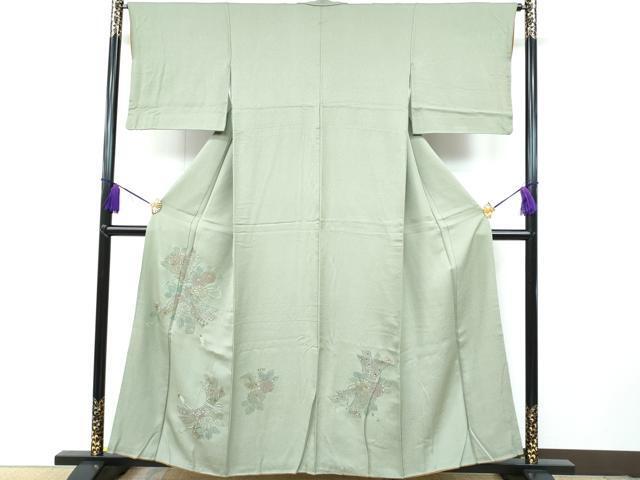 401mh40〇総刺繍 訪問着 牡丹 菊 梅 スワトウ刺繍 中国刺繍〇