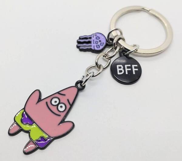 送料無料 スポンジ・ボブ パトリック キーリング キーホルダー 海外アニメ PPG アメリカン雑貨 スマアク