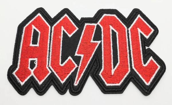 送料無料 AC/DC ロゴ ロックバンド アイロン 刺繍 ワッペン アップリケ アメリカン雑貨 スマアク