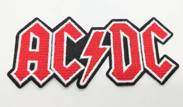送料無料 AC/DC ロックバンド ロゴ ワッペン アップリケ のり付き 刺繍 アイロン アメリカン雑貨 スマアク