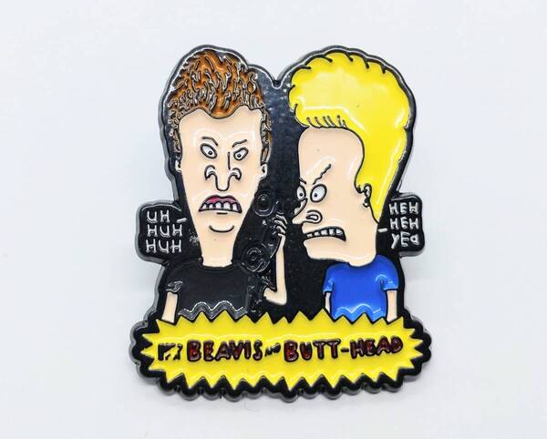 送料無料 ビーバス&バッドヘッド 考えさせられるアニメ ピンブローチ ピンズ PINS バッジ バッヂ アメリカン雑貨 スマアク