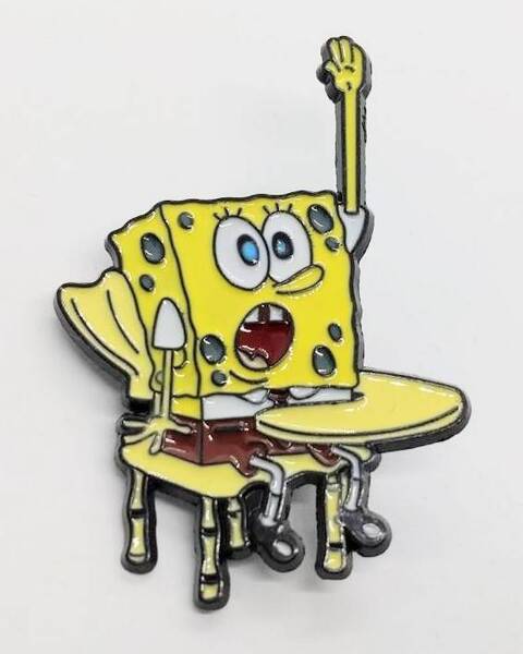 送料無料 スポンジ・ボブ 挙手 ピンブローチ ピンズ PINS バッジ バッヂ アメリカン雑貨 スマアク