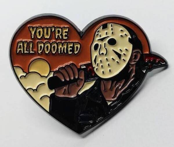 送料無料 ホラー ハート 13日の金曜日 ジェイソン ピンブローチ ピンズ PINS バッジ バッヂ アメリカン雑貨 スマアク
