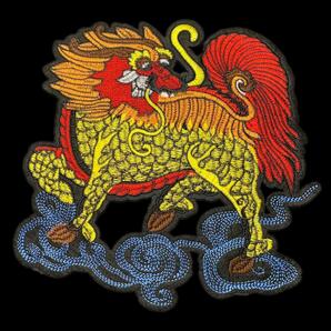 ワッペン WAPPEN アイロン 刺繍 神龍 麒麟 ハンドメイド
