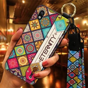 Xperia ACE III ケース バンド付 ストラップ付 カラフル
