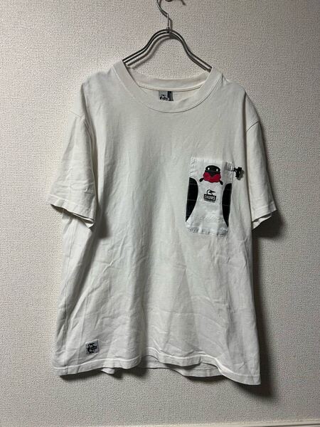 chums チャムス ナイロン ポケットT Lサイズ ロゴ ブービーバード 半袖 ホワイト 白 CHUMS