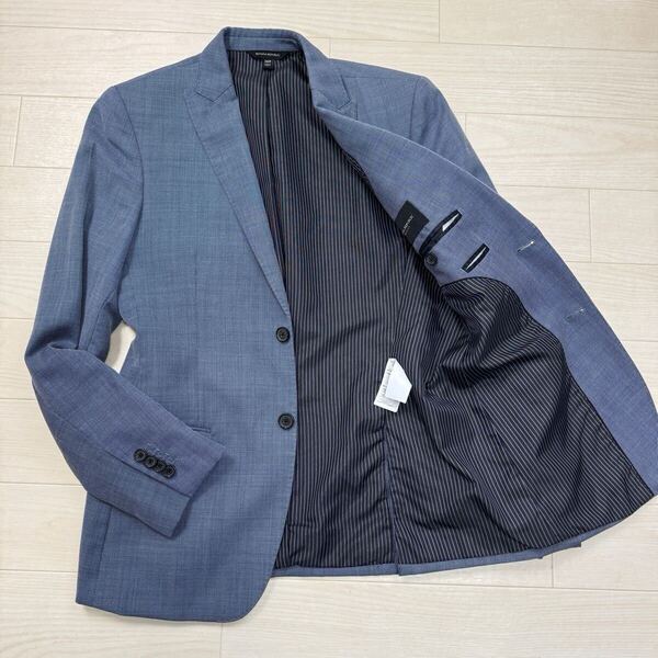 BANANA REPUBLIC バナナリパブリックメンズ シングル テーラードジャケット スリムフィット 36R ブルー バーズアイ 総裏 フォーマル