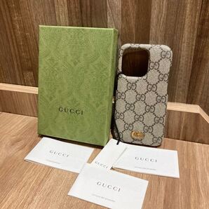 未使用品 GUCCI グッチ GGスプリーム iPhoneケース スマホケース スマホカバー iPhone14PRO 箱付き レディース メンズ 携帯ケース