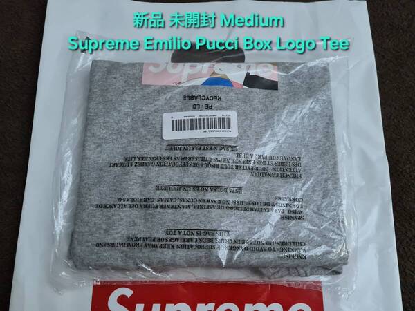 新品 未開封 Supreme Emilio Pucci Box Logo Tee シュプリーム エミリオ プッチ ボックス ロゴ ティー シャツ Medium ミディアム Grey Pink