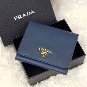 ☆美品☆PRADA プラダ ヴィッテロムーヴ 三つ折り 財布 レザー ゴールド金具
