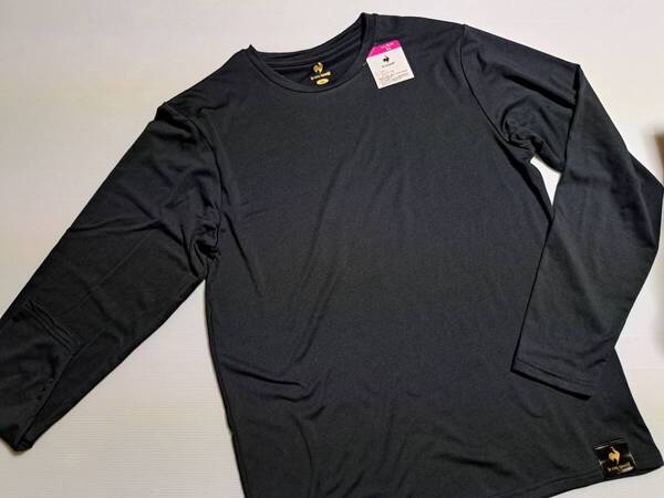 ルコック lecoq 長袖 クルーネック インナー LL 新品 未使用 ブラック メンズ ゴルフ GOLF 裏起毛 アンダーウェア 即決 送料無料