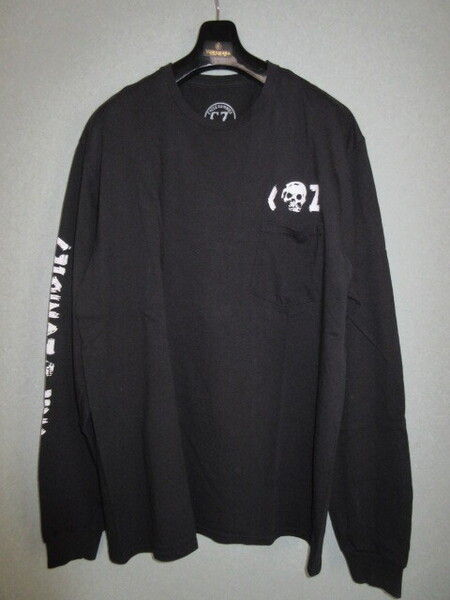 送料無料 SYCLE ZOMBIES L/S T-SHIRT サイクルゾンビーズ ポケット付き プリント 長袖Tシャツ BLACK L 正規品 綿100% 美品
