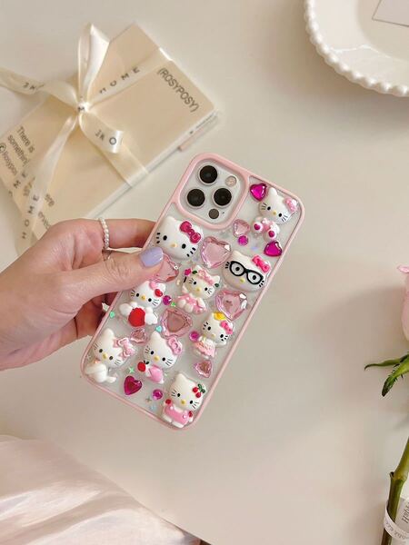 iphone 14proケース スマホケース ハローキティ可愛い ピンク