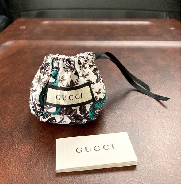 即決】GUCCI/グッチ ジュエリー保存袋/アクセサリー入れ 小冊子付き グリーンスネーク/蛇(リング.ブレス.ピアス.ネックレス保存などに)1枚