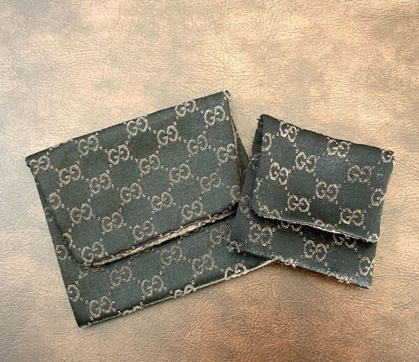 【即決/送料込み】(B)GUCCI/グッチ ジュエリー保存袋/アクセサリー入れ 大小2枚セット(リング,ブレスレット,ピアス,ネックレスの保存に)