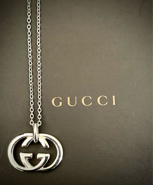 【即決/送料込み】GUCCI/グッチ 大きいタイプ インターロッキングG/GGロゴ ネックレス/ペンダント(60cm)