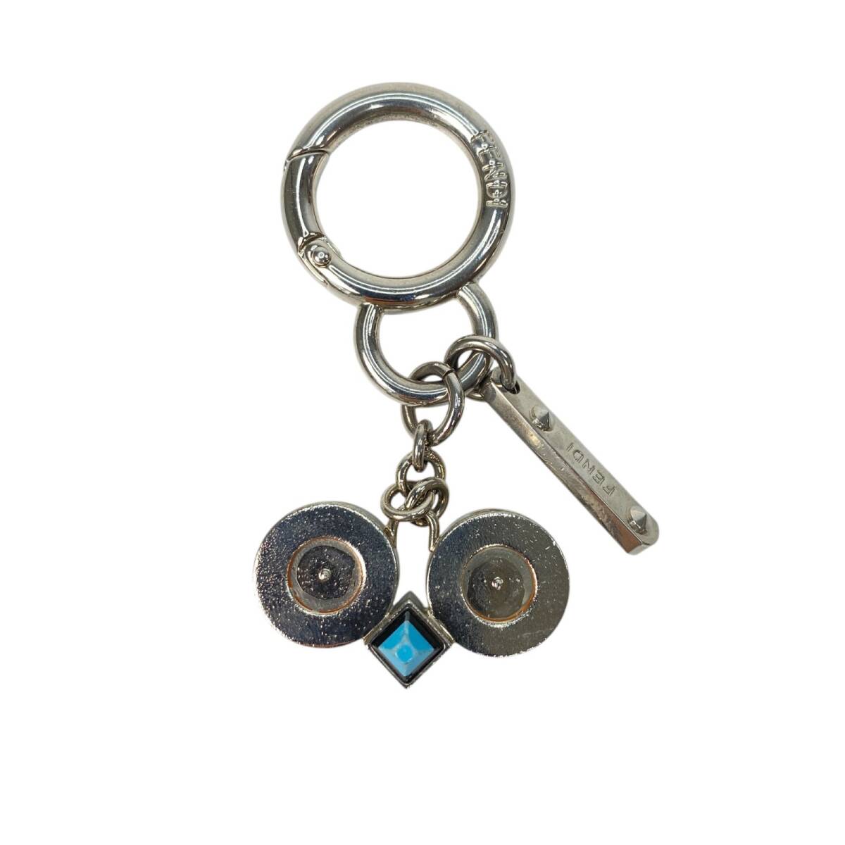 極美品 FENDI フェンディ スクエアFF レザー キーホルダー