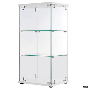 【片開きのガラス扉で、片手でも簡単に物を取り出せる】コレクションケース 3段収納 幅42.5cm 全面ガラス おしゃれ コンパクト