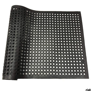 【耐久性抜群!滑り止め排水マット】 ゴムマット 90cm×210cm 厚み1cm 屋内・屋外 業務用 ガレージ キッチン バスルーム
