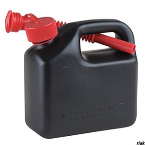 【ドイツ製の3L燃料携行ボトル】 コンパクト燃料タンク UN規格 消防法適合 ノズル一体型 灯油ボトル 発電機用 アウトドア ブラック