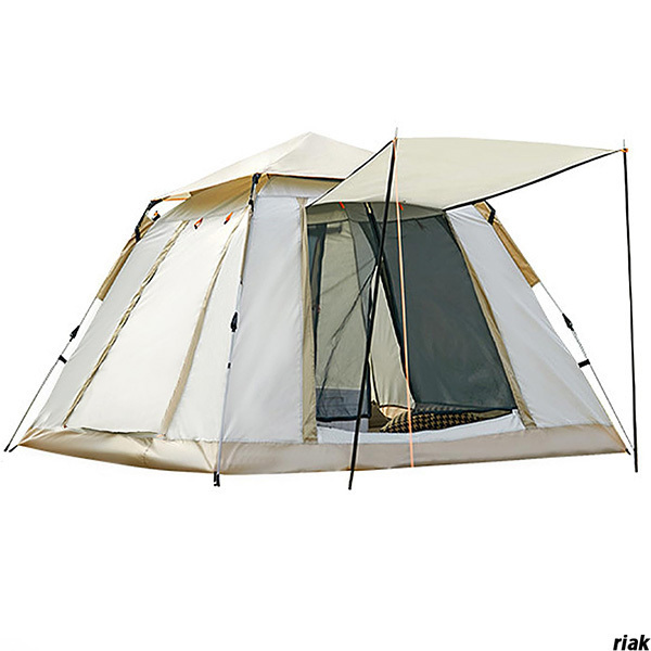 【5〜6人用ワンタッチ大型防水テント】 UVカット通気メッシュ構造 240×240×155cm 防災用 簡単設営 防水仕様 円形