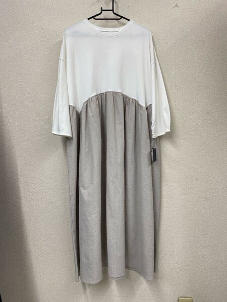 ♪ 送料無料 アトリエシックス ATELIER SIX ギャザー切替 ロングワンピース 新品17,600円 サイズF