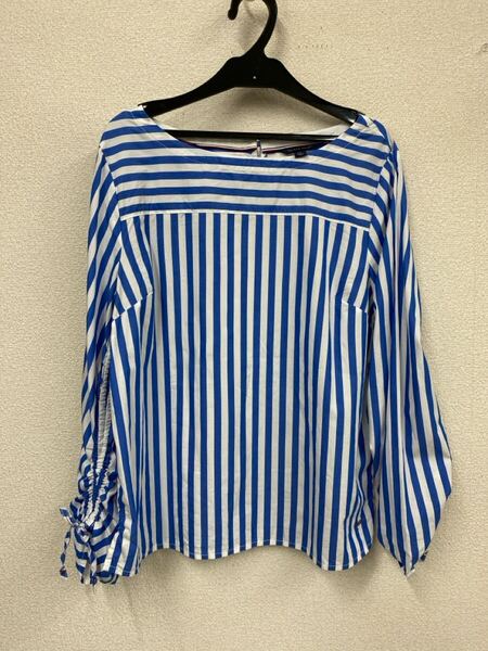 ♪ 送料無料 トミーヒルフィガー TOMMY HILFIGER ストライプ プルオーバー ブラウス 美品 サイズL/G レディース