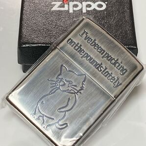 猫 太っちょ 食べ過ぎ シルバー ZIPPO