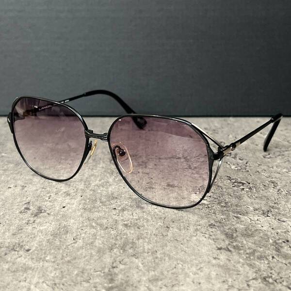 ◆LANCEL ランセル ヴィンテージ サングラス 日本製 MADE IN JAPAN パープル系レンズ ブラックフレーム 昭和 レトロ