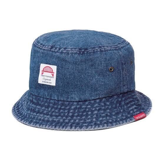 送料無料 状態良 24karats The Icon Bucket Hat デニム バケットハット コットン100% バケハ ハット 帽子 ユニセックス フリーサイズ