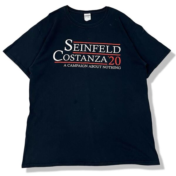 となりのサインフェルト テレビドラマ 2020 大統領選挙 ユーモアTシャツ ブラック L フルーツオブザルーム クルーネック 半袖Tシャツ 古着