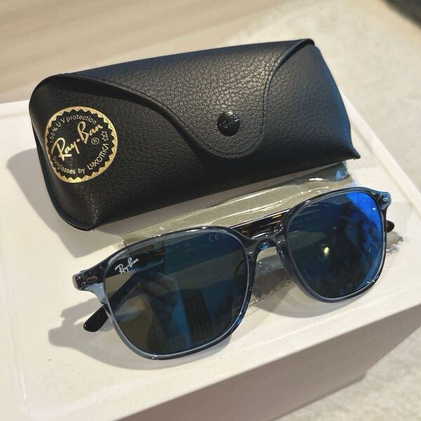 サングラス レイバン Ray-Ban ダークブルー ウェリントン型 RB2193F LEONARD レナード ケース付き メガネ拭き 紫外線対策 UV