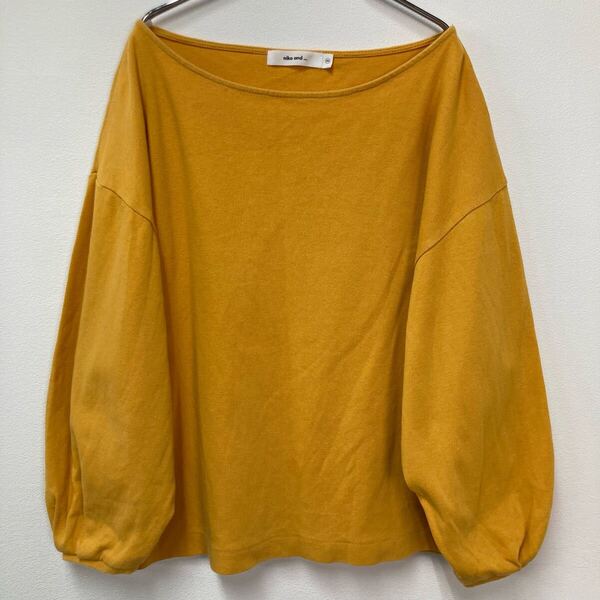♪ niko and... ニコアンド 黄色 カットソー 9分袖 袖バルーン 山吹色 プルオーバー トップス 長袖カットソー