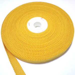 匿名発送★04-02-15)国内産 木綿 真田紐 綿100% 四分巾 平紐 黄色・山吹色 15m Samurai ribbon(Sanadahimo)