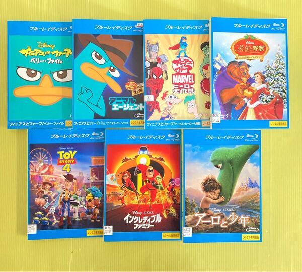 Disney ディズニー 作品 7巻セット 管理番号22365 Blu-ray レンタル落ち アニメ トイストーリー 美女と野獣 など