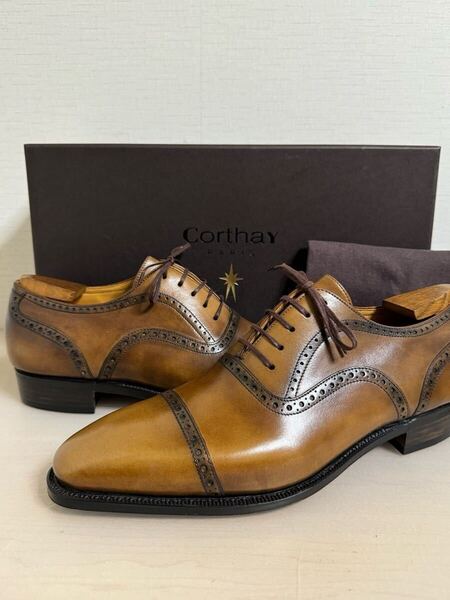 新品 未使用 Corthay コルテ BUCY ブシー ブラウン ライトブラウン パティーヌ ベグテーグル 7インチ 25.5cm